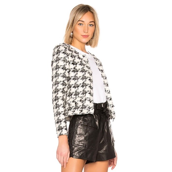 IRO Hope Houndstooth Jacket in Black/White, Sz 34 - Picture 2 of 15